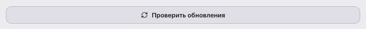 Кнопка «Проверить обновления» в общих настройках